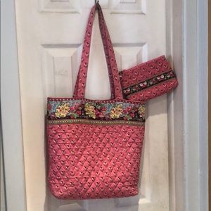 Ver Bradley Tote W/Matching Coin purse.